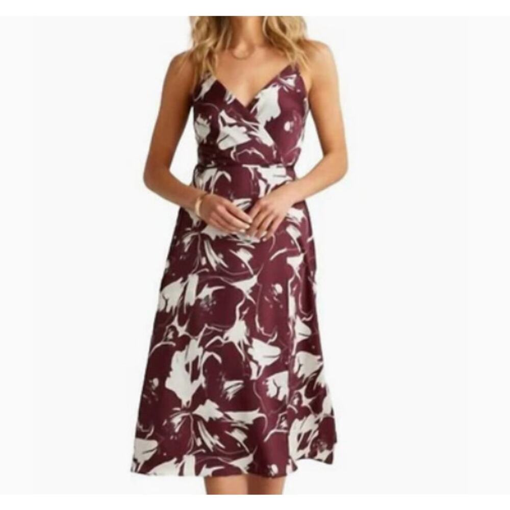 Anthropologie‎ Bailey 44 Andi Fig Maxi Size S Faux Wrap Dress Boho
